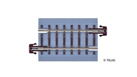 H0m Tillig 83714 – Rail droit G3 de 43 mm pour voie ballastée brune