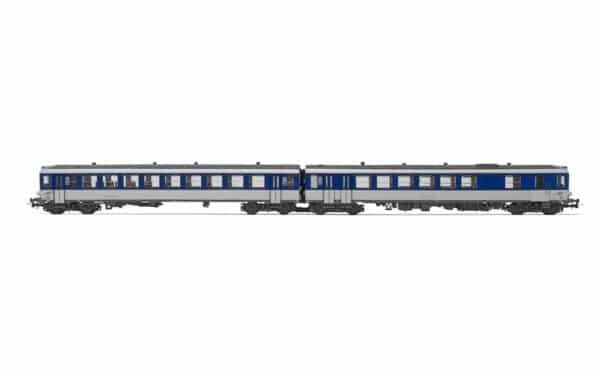 H0 Jouef Loisirs HJ2615 – SNCF Autorail diesel XBD 4717 + XRABx 8714 argenté/bleu Logo casquette Ép. IV-V – photo 1