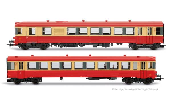 H0 Jouef Loisirs HJ2625 – SNCF 2-pièces Coffret Autorail diesel X 4300 rouge et crème grosses SNCF logo Ép. IV – photo 1