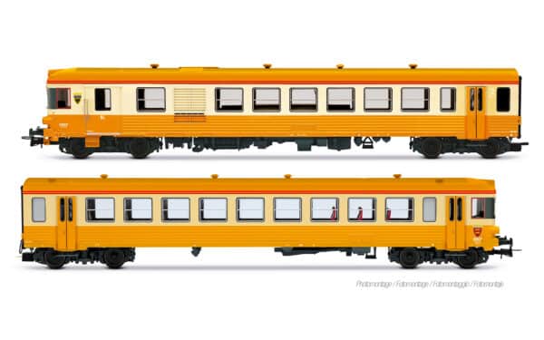 H0 Jouef Loisirs HJ2627 – SNCF 2-pièces Coffret Autorail diesel X 4790 orange/gris Ép. IV – photo 1
