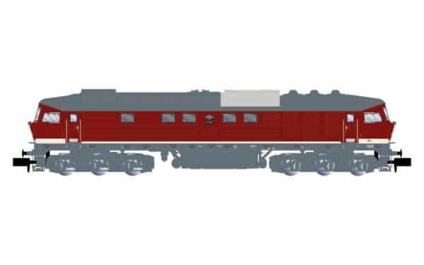 N Arnold HN2658S – Locomotive diesel-électrique DR 132 089-4, rouge avec toit gris, Ép. IV, DCC Sound – photo 1