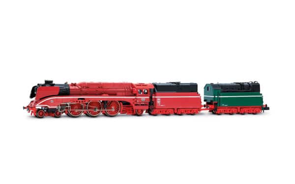 N Arnold HN2664 – Locomotive vapeur 18 201, rouge, tender au mazout avec tender vert, Ép. V – photo 1