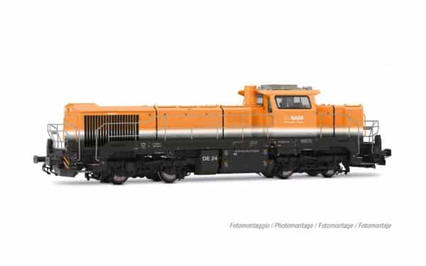 H0 Rivarossi HR2988S – BASF dieselelektrische Locomotive Vossloh DE 18 orange/gris Ép. VI DCS – photo 1