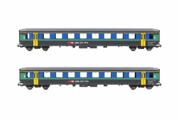 H0 PIKO 96797 - Coffret de 2 voitures CFF EW I 1re classe livrée Papagei - Époque V - DC – photo 1