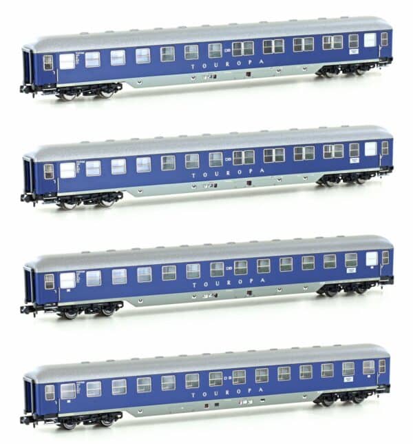N Hobbytrain H22200 – 4 pièces. TOUROPA Coffret 1 DB Ep.IIIb 2xBcm53/2xBcm53-60 – photo 1